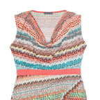 CASSIS COLLECTION Womens Mini Dress Pink Crazy Pattern Sleeveless Short M