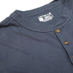 CARHARTT Mens Blue Loose Long Sleeve Henley Neck Logo Pocket L