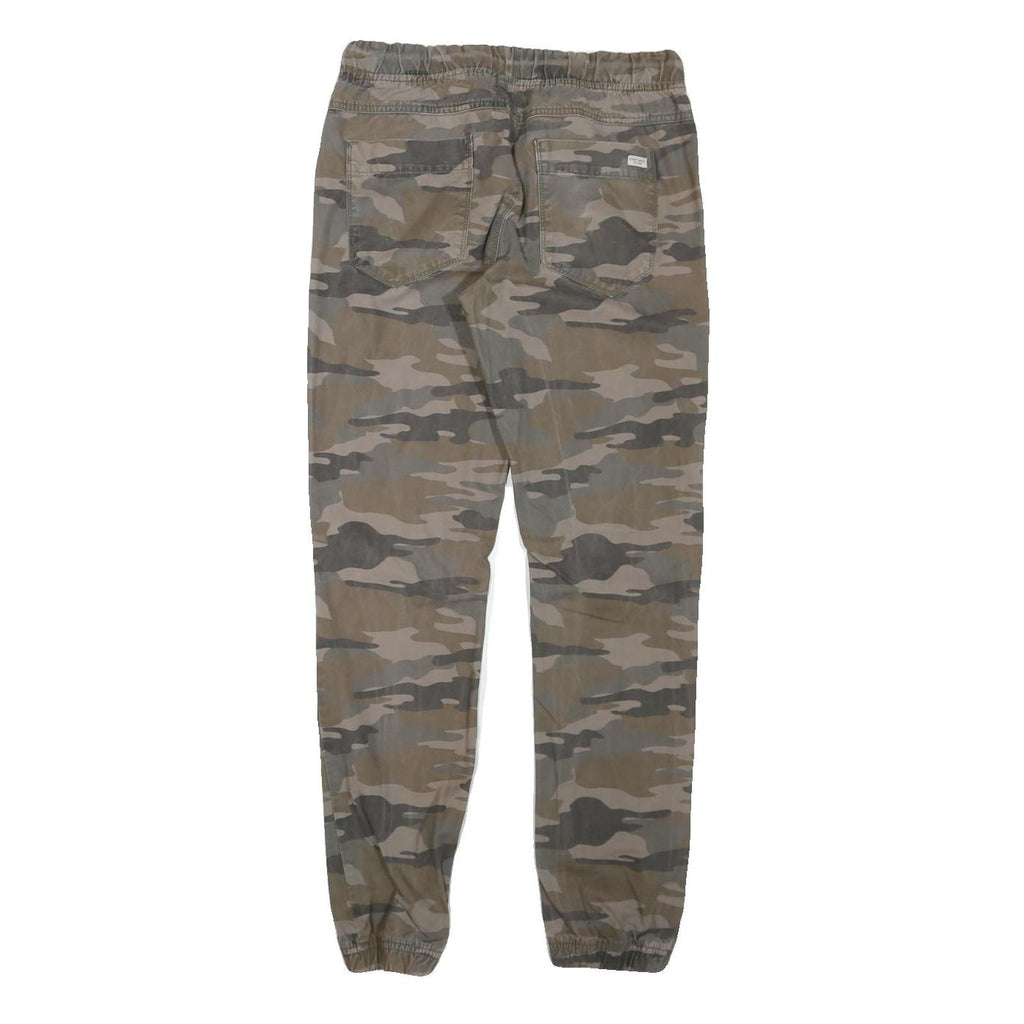 UNDIVIDED Mens Cotton Blend Camouflage Regular Fit Drawstring W30 L28 Trousers