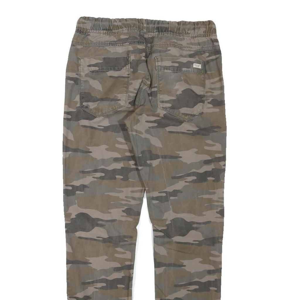 UNDIVIDED Mens Cotton Blend Camouflage Regular Fit Drawstring W30 L28 Trousers