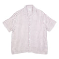 REISS Mens Pink & White Stripe Linen Shirt L Lightweight Summer Casual