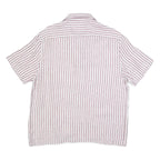 REISS Mens Pink & White Stripe Linen Shirt L Lightweight Summer Casual