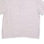 REISS Mens Pink & White Stripe Linen Shirt L Lightweight Summer Casual