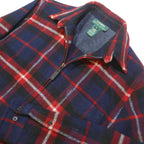 LAUREN RALPH LAUREN Womens Blue & Red Wool Zip Jacket S Check Classic