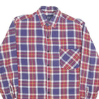 MCBRIAN Mens Purple & Red Check Shirt L Long Sleeve Cotton Blend Casual