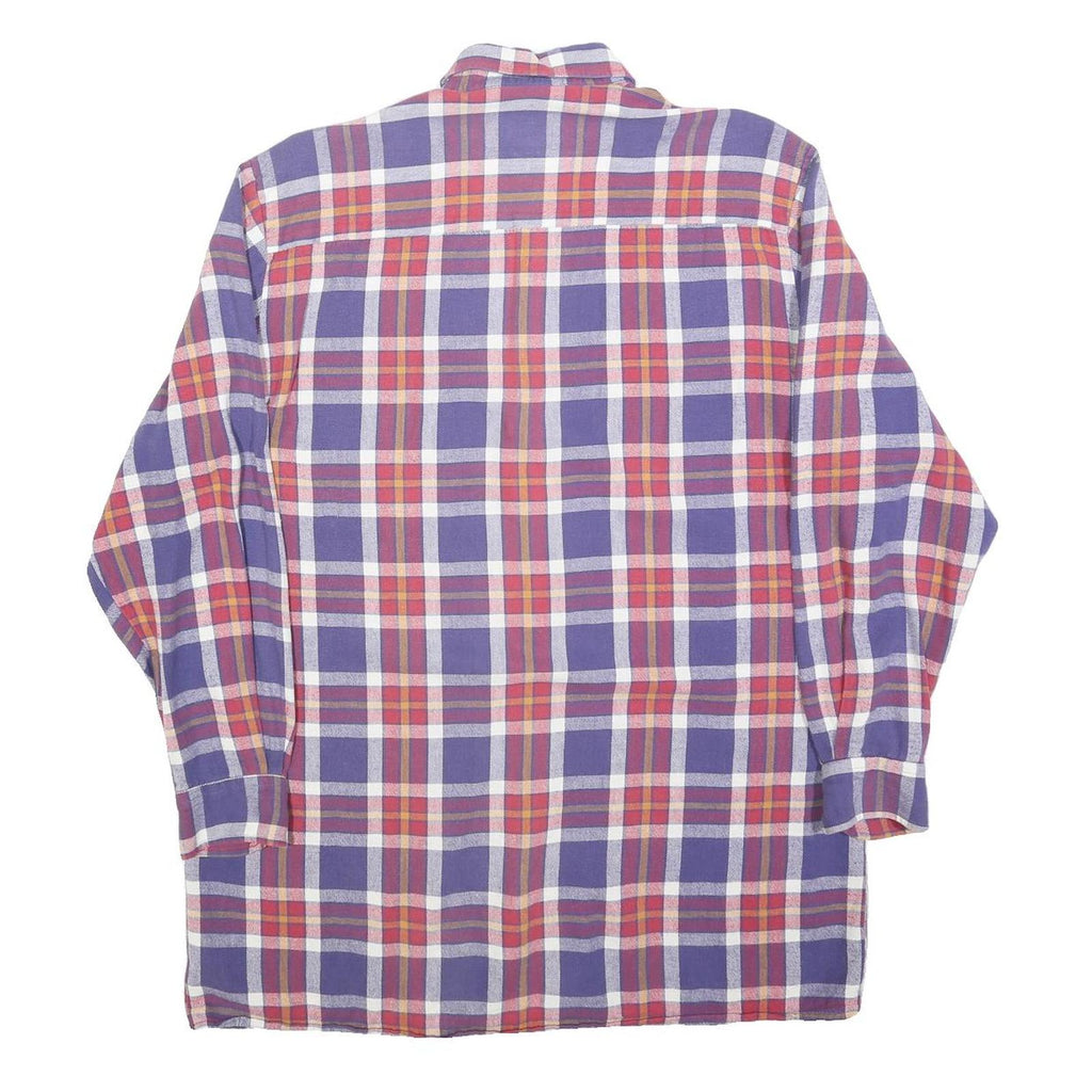 MCBRIAN Mens Purple & Red Check Shirt L Long Sleeve Cotton Blend Casual