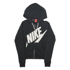 NIKE Womens Black Hoodie S Full Zip Cotton Blend Casual Sports Sweatshirt