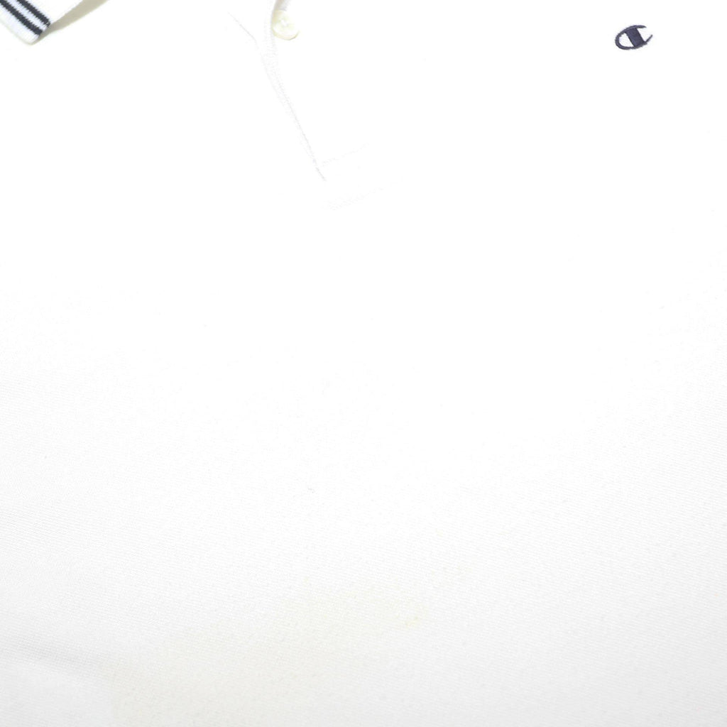 CHAMPION Mens White Polo Shirt 2XL Cotton Blend Short Sleeve Classic Fit