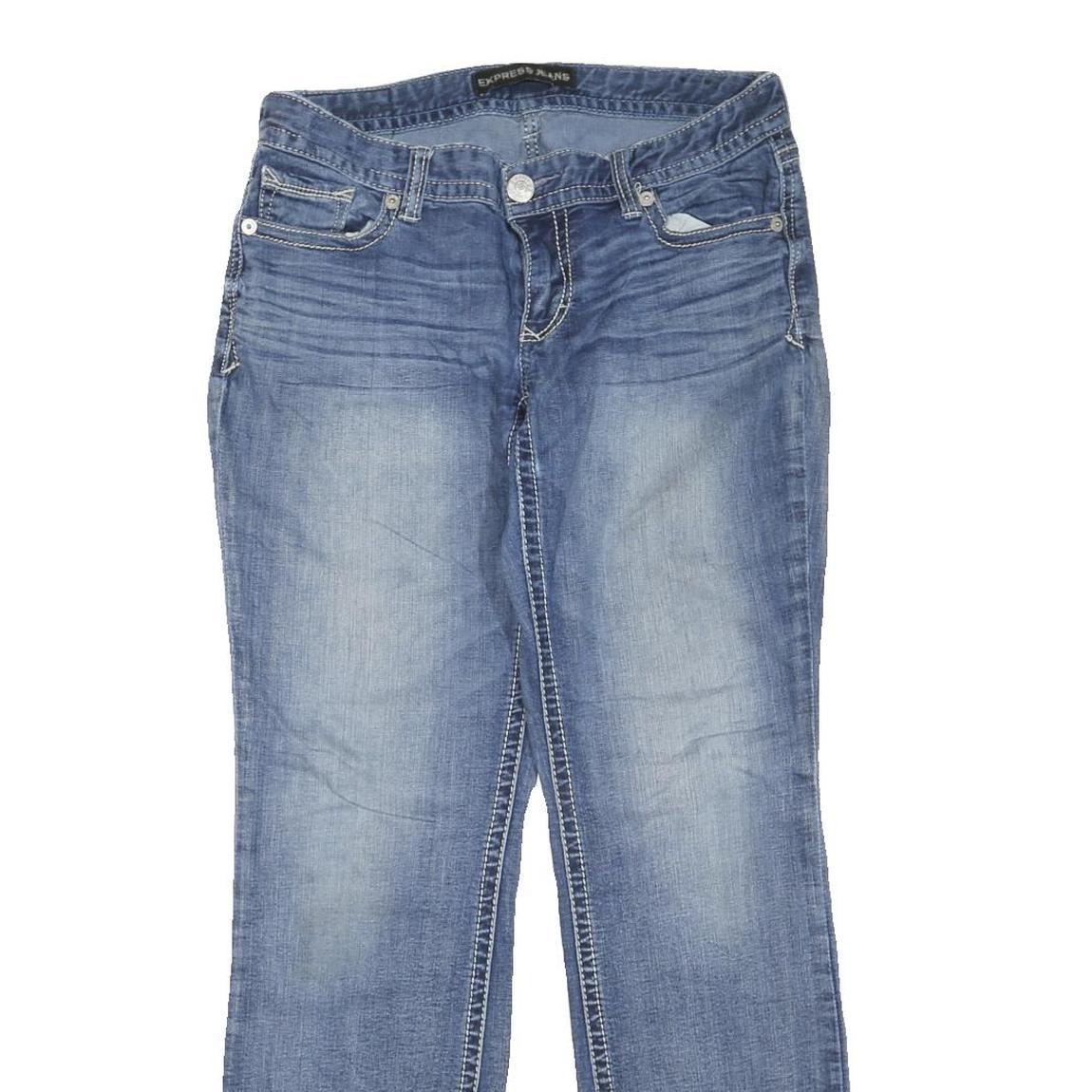 EXPRESS JEANS Womens Blue Regular Straight Denim Medium W32 L32 Classic Cotton