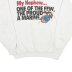 SOFFE SWEATS Mens White My Nephew Proud A Marine Crew Neck L Cotton Sweatshirt