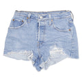 LEVI'S Womens Shorts Blue Denim Cut-Off S W24 Raw Edge Distressed Casual