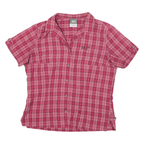 JACK WOLFSKIN Womens Pink Plaid Shirt L Lightweight Breathable Outdoor Style