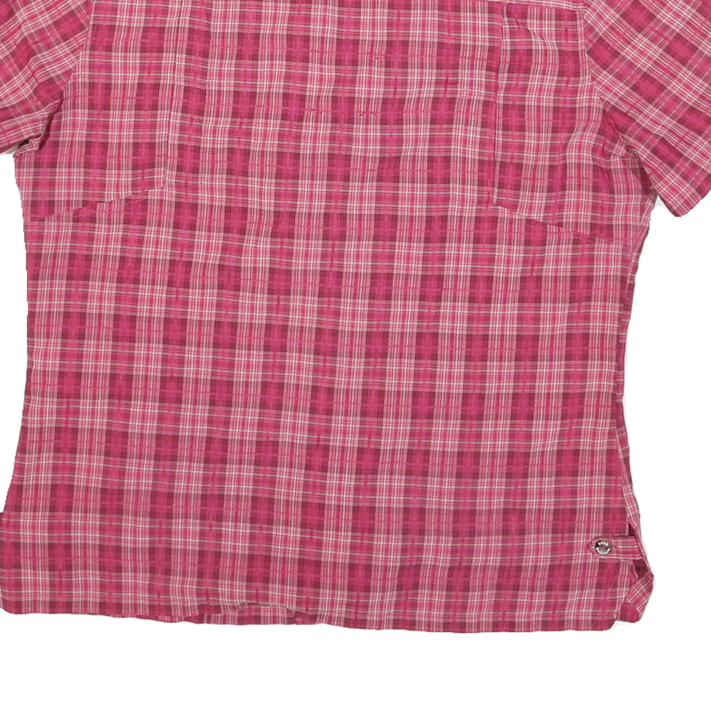 JACK WOLFSKIN Womens Pink Plaid Shirt L Lightweight Breathable Outdoor Style