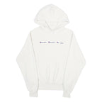 CHAMPION REVERSE WEAVE Mens White Hoodie M Cotton Blend Pullover Hooded