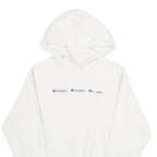 CHAMPION REVERSE WEAVE Mens White Hoodie M Cotton Blend Pullover Hooded