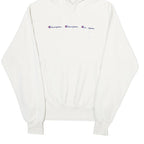 CHAMPION REVERSE WEAVE Mens White Hoodie M Cotton Blend Pullover Hooded