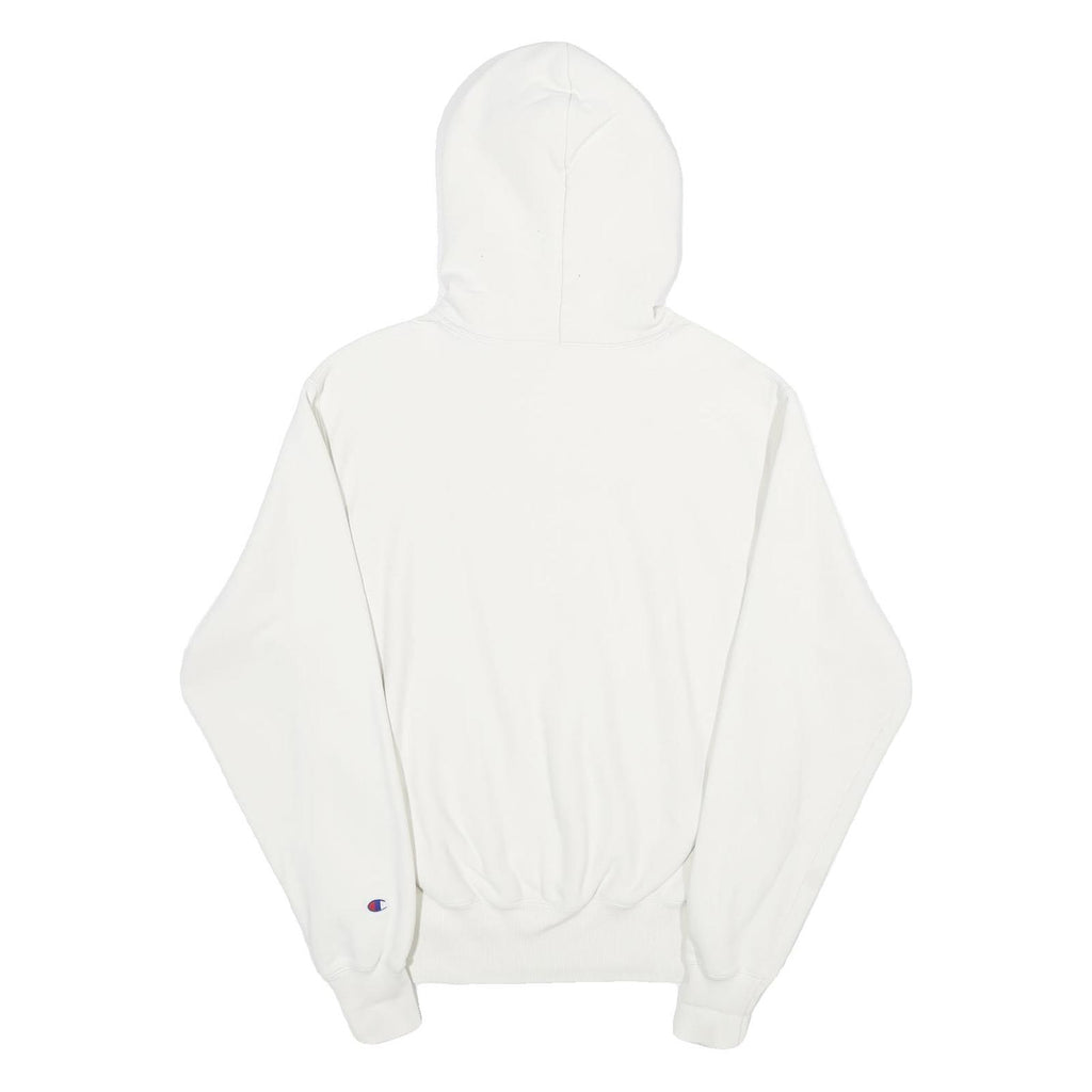CHAMPION REVERSE WEAVE Mens White Hoodie M Cotton Blend Pullover Hooded