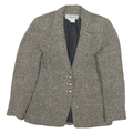 CARLISLE Womens Beige & Black Wool Checked Button Jacket M Woven Classic