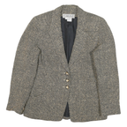CARLISLE Womens Beige & Black Wool Checked Button Jacket M Woven Classic