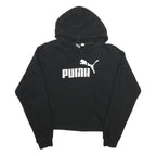 PUMA Womens Black Hoodie L Cotton Blend Pullover Hooded Sweatshirt