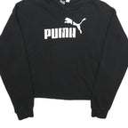PUMA Womens Black Hoodie L Cotton Blend Pullover Hooded Sweatshirt