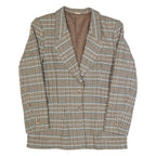 ALEXON Womens Blazer Jacket Brown Wool 90s Check M