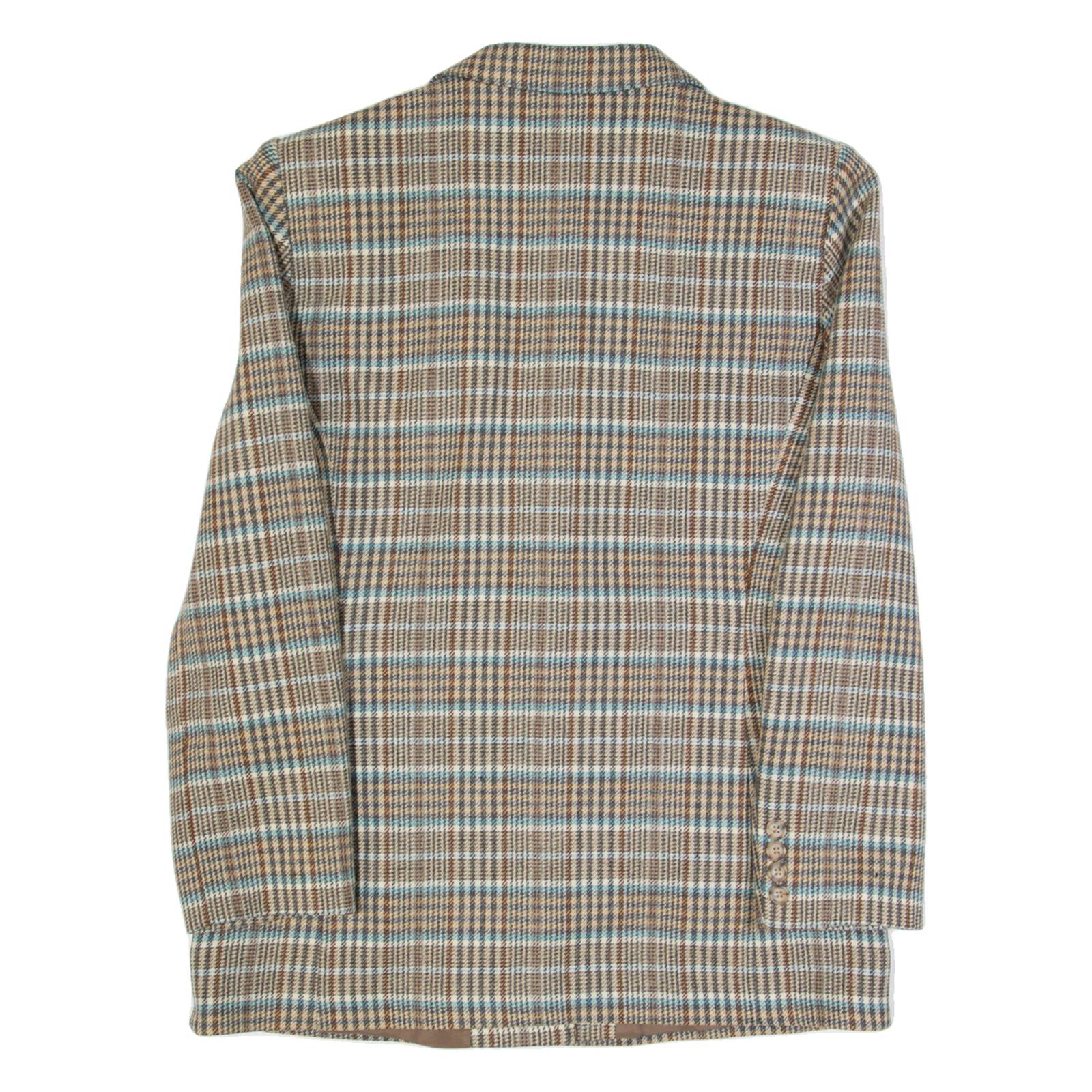 ALEXON Womens Blazer Jacket Brown Wool 90s Check M