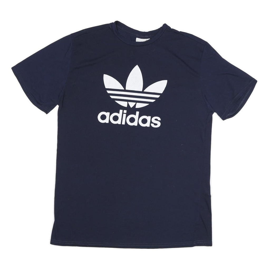 ADIDAS Mens Blue T-Shirt XL Short Sleeve Crew Neck Logo Graphic Casual