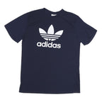 ADIDAS Mens Blue T-Shirt XL Short Sleeve Crew Neck Logo Graphic Casual