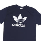 ADIDAS Mens Blue T-Shirt XL Short Sleeve Crew Neck Logo Graphic Casual