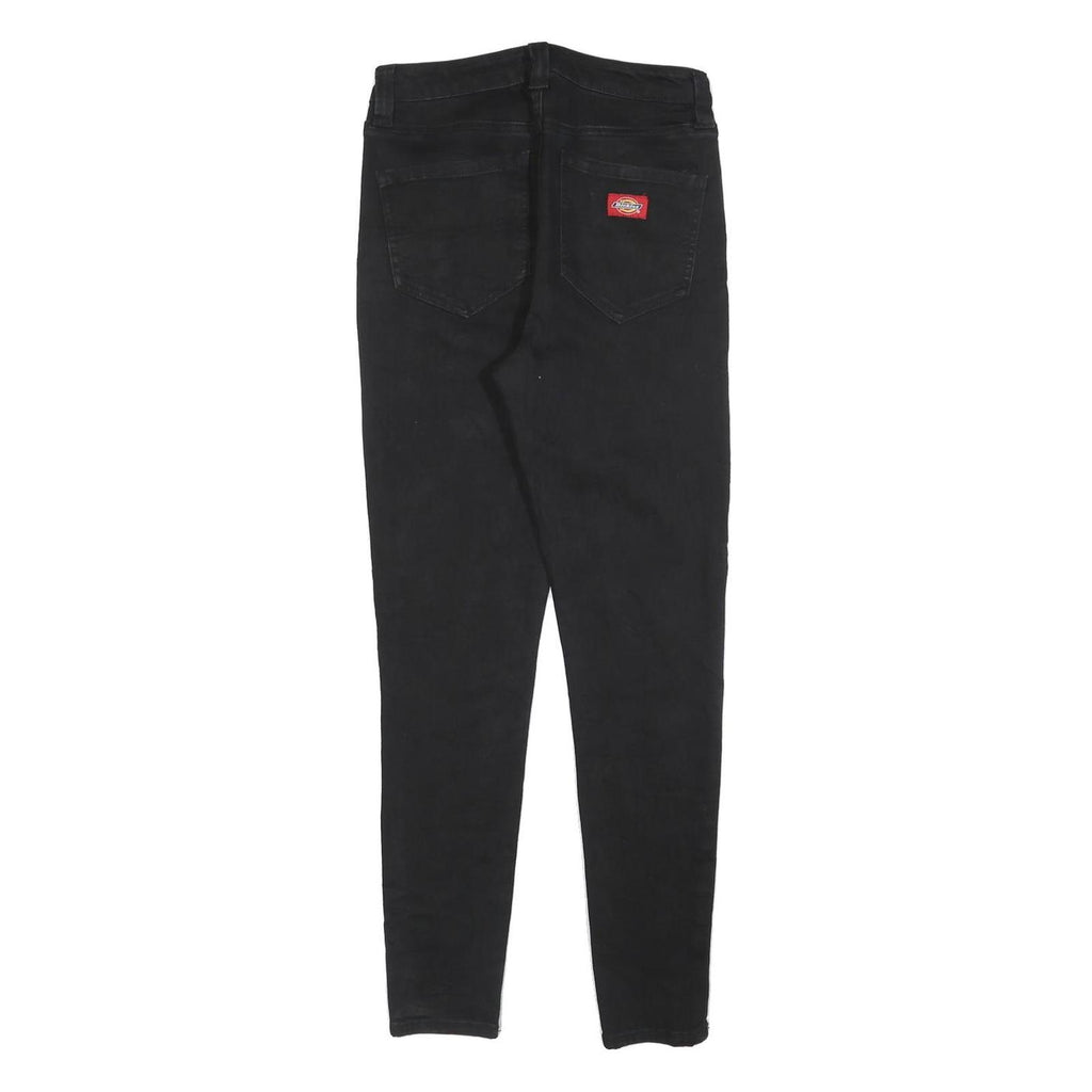 DICKIES Womens Slim Black Jeans Cotton Blend Button W26 L26 Stylish