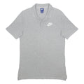 NIKE Mens Grey Polo Shirt M Cotton Short Sleeve Classic Logo Casual Fit