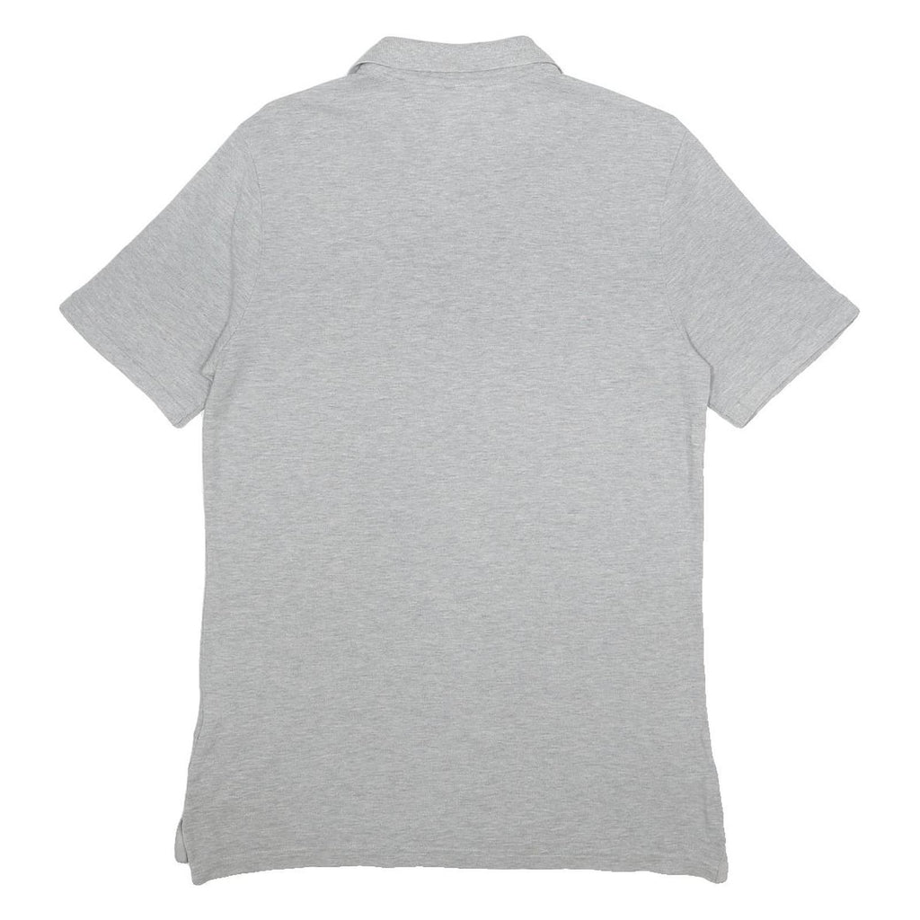 NIKE Mens Grey Polo Shirt M Cotton Short Sleeve Classic Logo Casual Fit