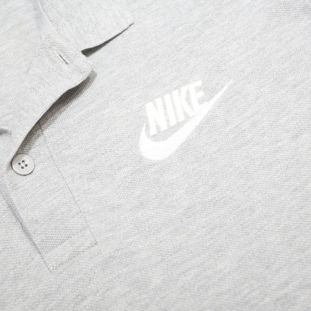 NIKE Mens Grey Polo Shirt M Cotton Short Sleeve Classic Logo Casual Fit