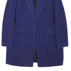 NINETEEN SEVENTYONE Womens Blue Wool Blend Button Jacket M Classic Tailored