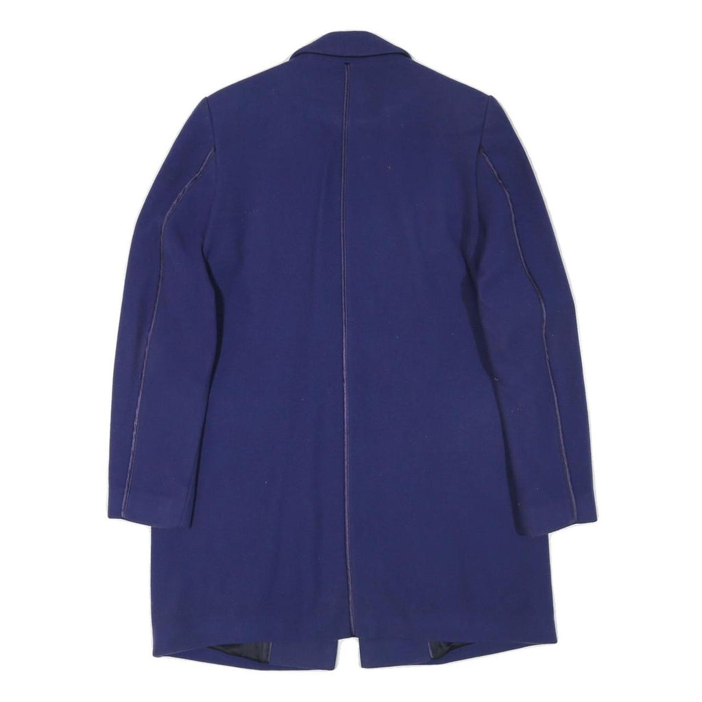 NINETEEN SEVENTYONE Womens Blue Wool Blend Button Jacket M Classic Tailored