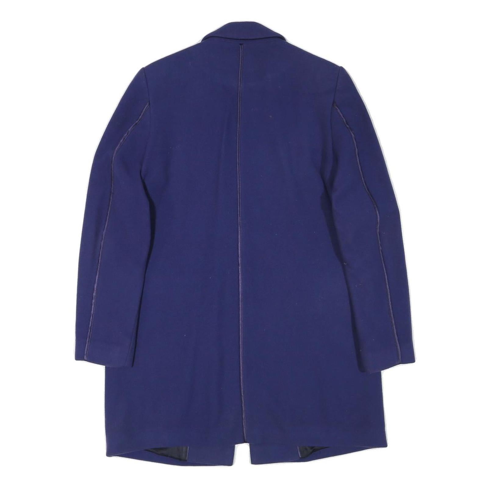 NINETEEN SEVENTYONE Womens Blue Wool Blend Button Jacket M Classic Tailored