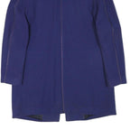 NINETEEN SEVENTYONE Womens Blue Wool Blend Button Jacket M Classic Tailored