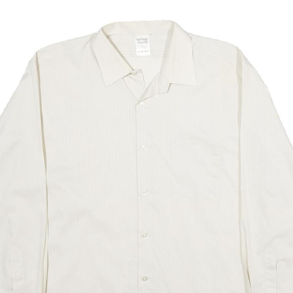 KANADAHAR CLUB Mens White Shirt L Cotton Blend Long Sleeve Button Closure