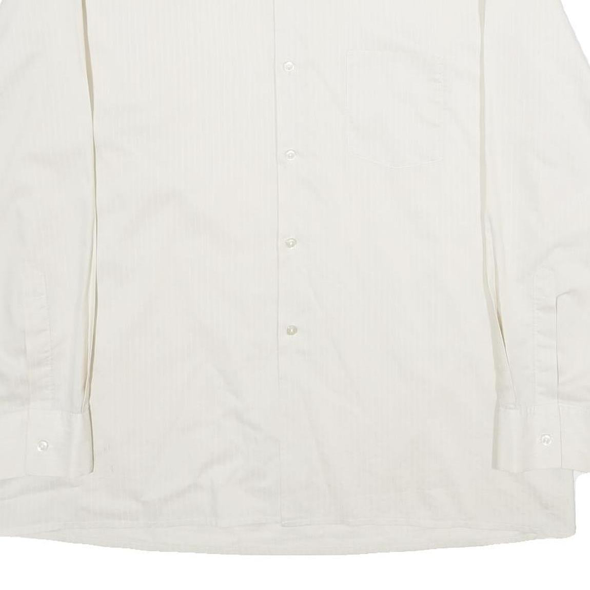 KANADAHAR CLUB Mens White Shirt L Cotton Blend Long Sleeve Button Closure