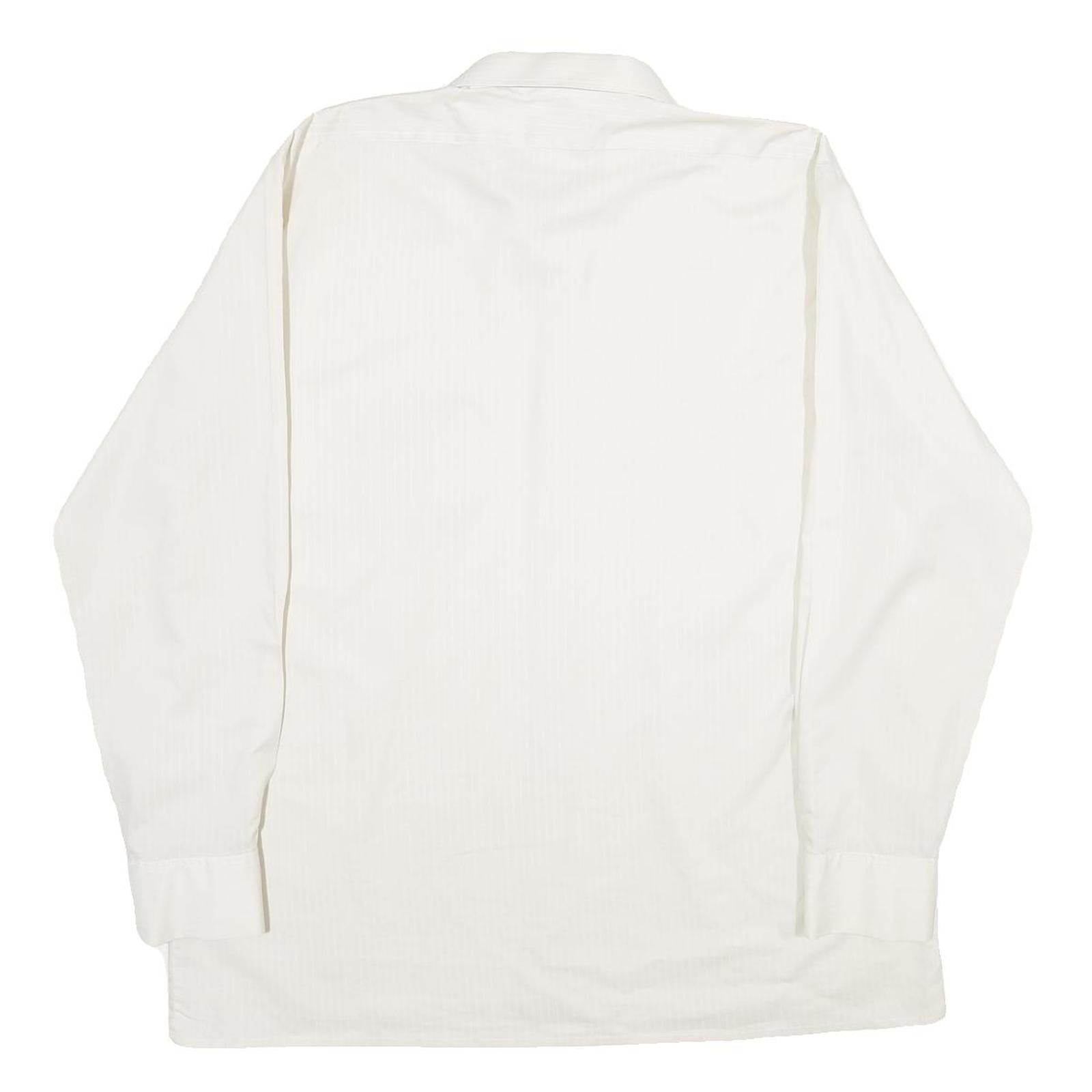 KANADAHAR CLUB Mens White Shirt L Cotton Blend Long Sleeve Button Closure