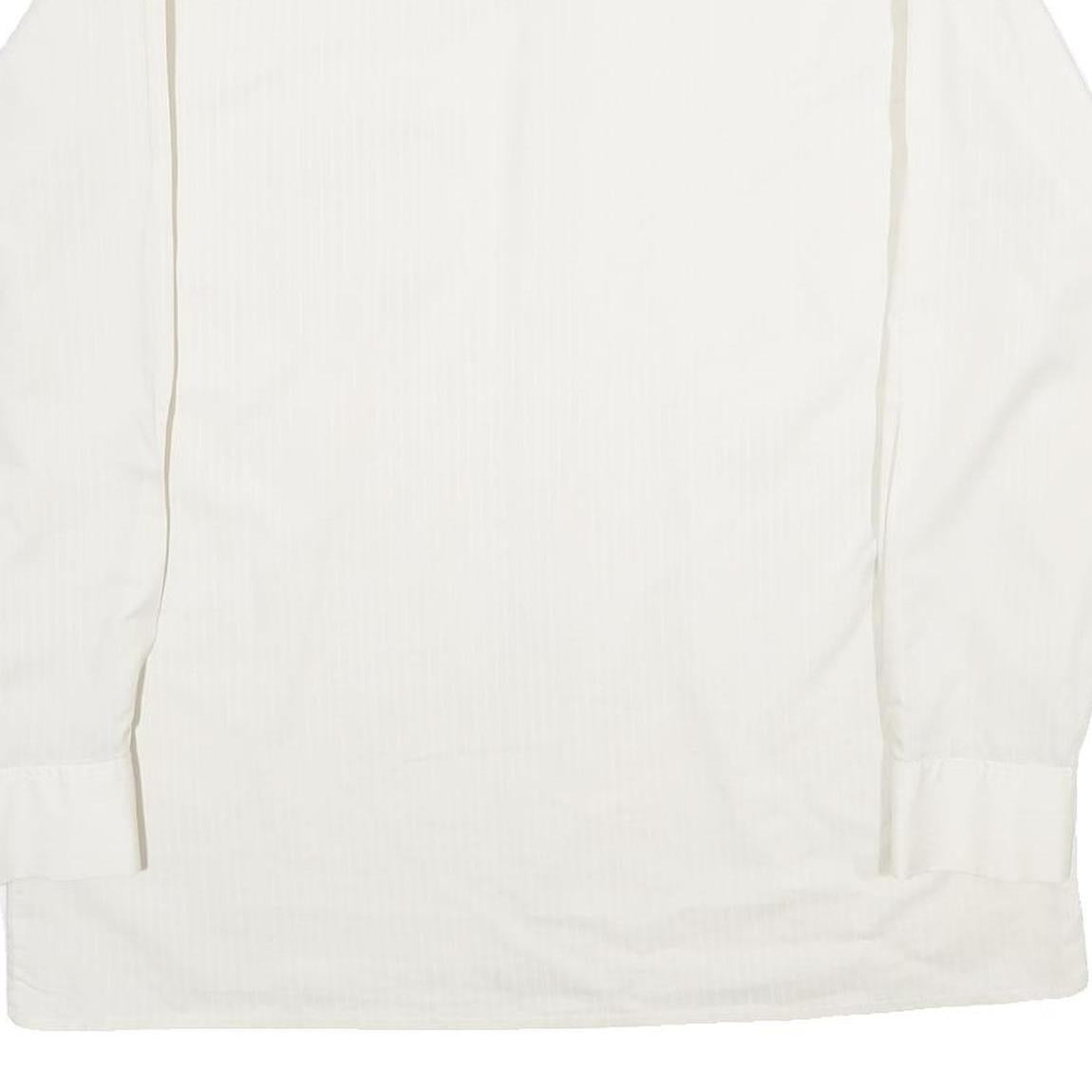 KANADAHAR CLUB Mens White Shirt L Cotton Blend Long Sleeve Button Closure