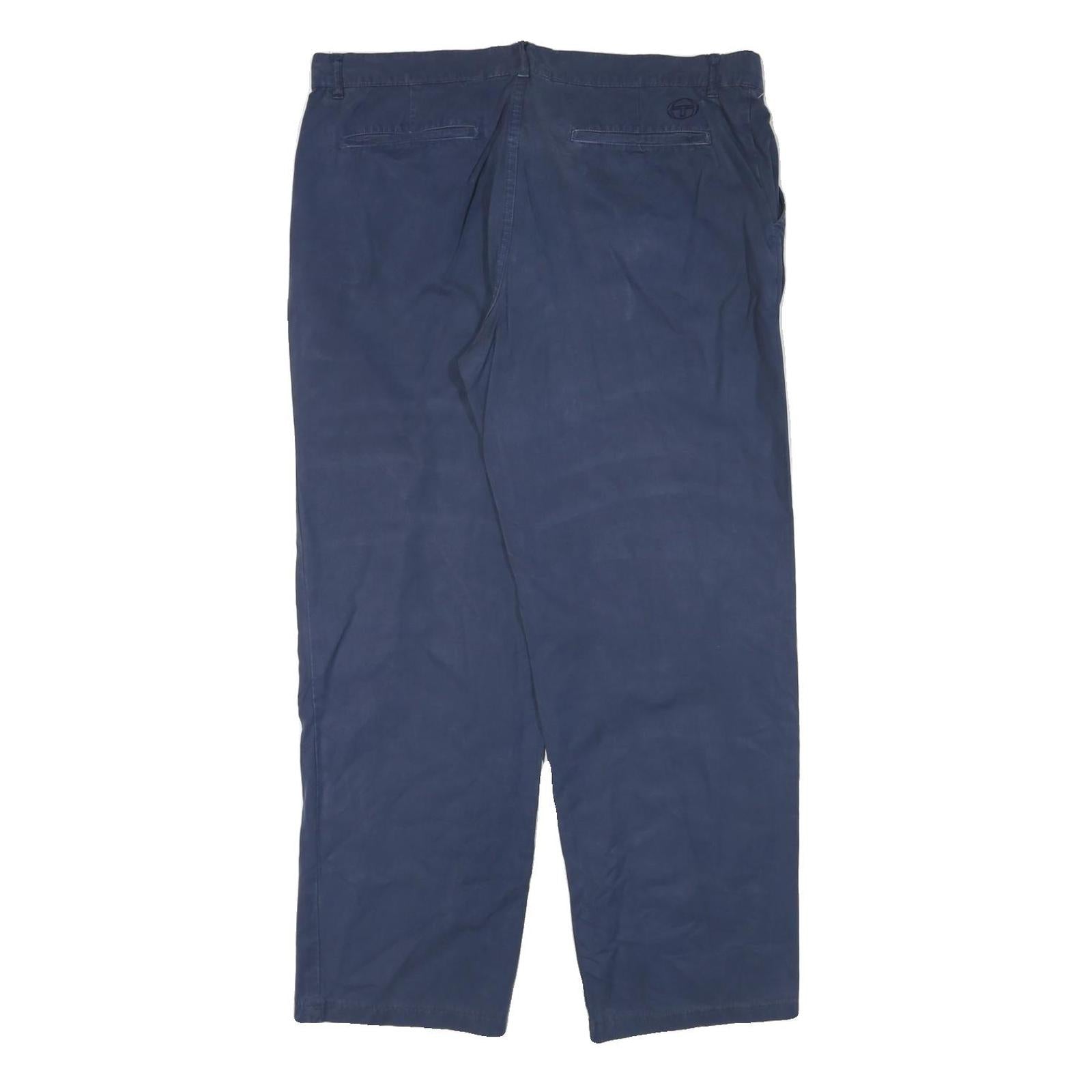 SERGIO TACCHINI Mens Cotton Blend Blue Relaxed Straight Trousers W38 L30 Casual