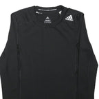 ADIDAS Boys Black Techfit Long Sleeve Crew Neck Sports T-Shirt 13-14Y