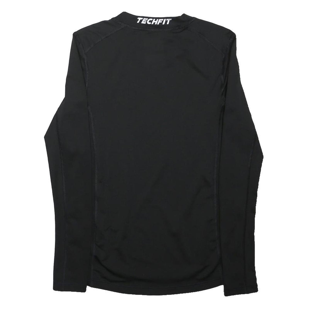 ADIDAS Boys Black Techfit Long Sleeve Crew Neck Sports T-Shirt 13-14Y
