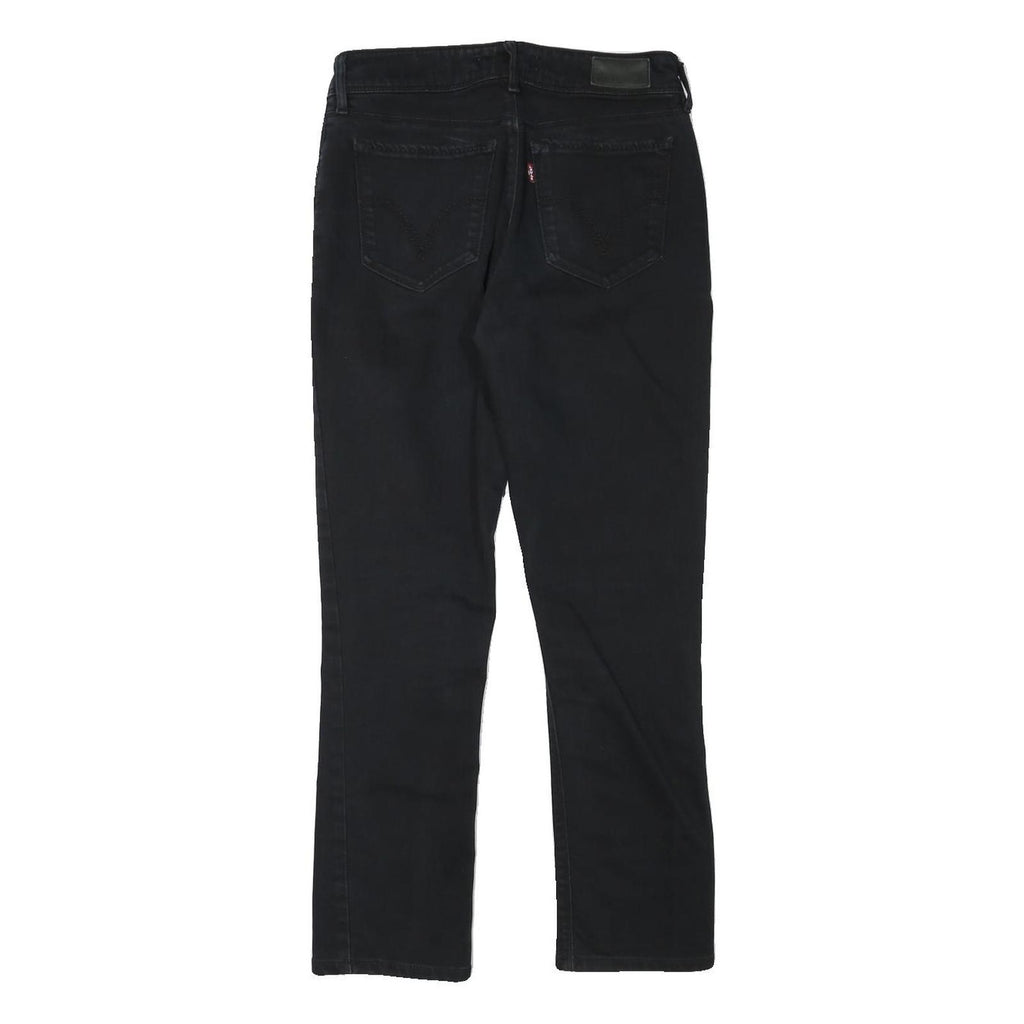 LEVI'S Womens Slim Black Denim Slim Fit Jeans W29 L27 Classic Cotton Blend Zip