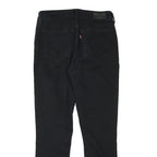 LEVI'S Womens Slim Black Denim Slim Fit Jeans W29 L27 Classic Cotton Blend Zip