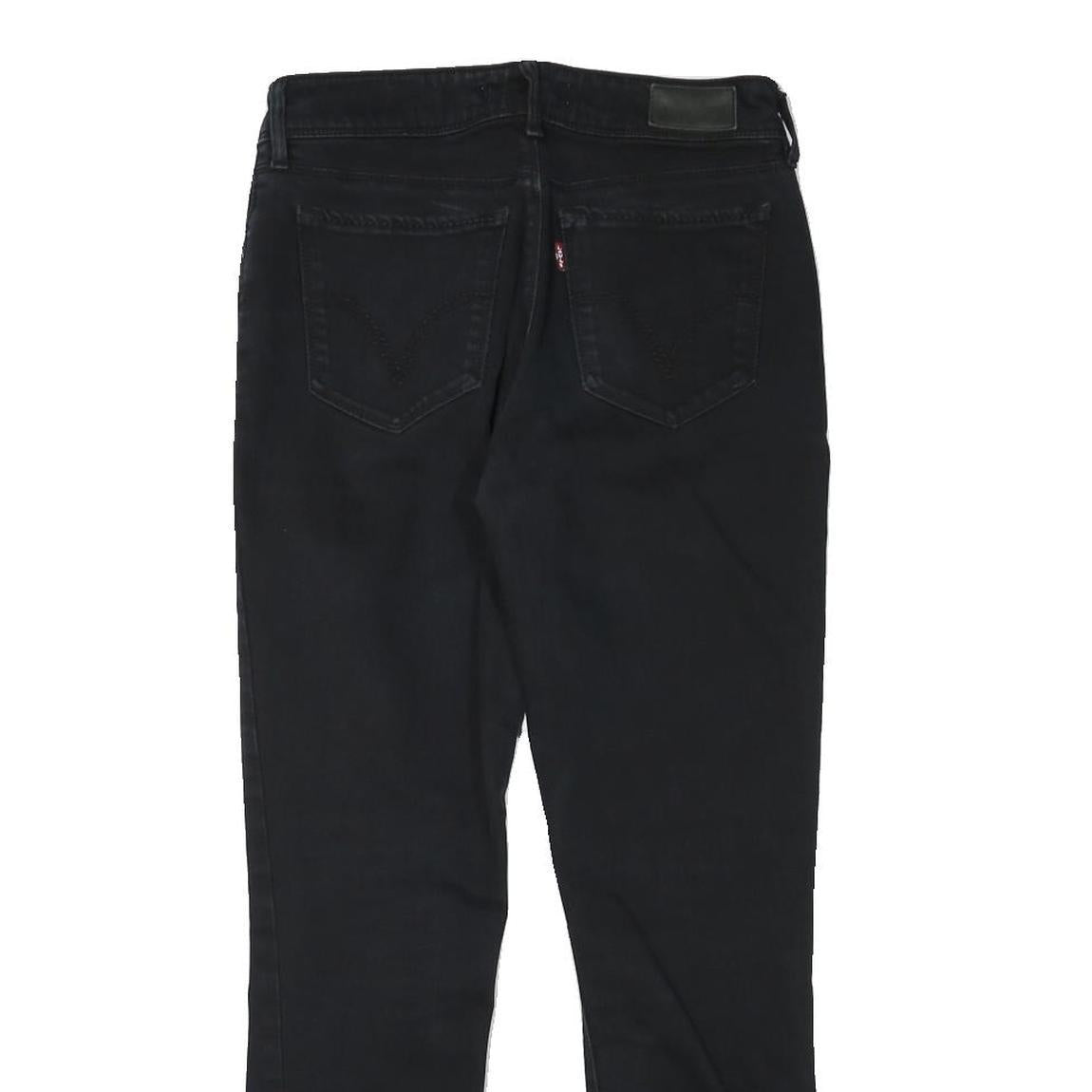 LEVI'S Womens Slim Black Denim Slim Fit Jeans W29 L27 Classic Cotton Blend Zip