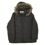 CALVIN KLEIN Womens Black Polyester Blend Puffer Jacket 2XL Zip Hooded