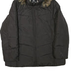 CALVIN KLEIN Womens Black Polyester Blend Puffer Jacket 2XL Zip Hooded